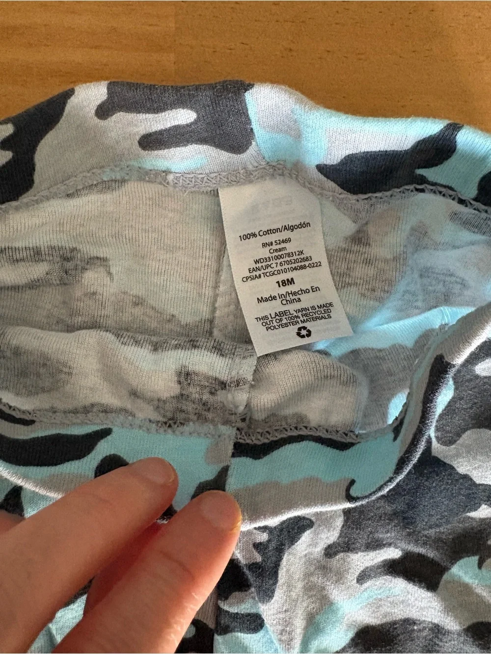 Kids Long Sleeve Camo Pajama Set - Blue/Gray